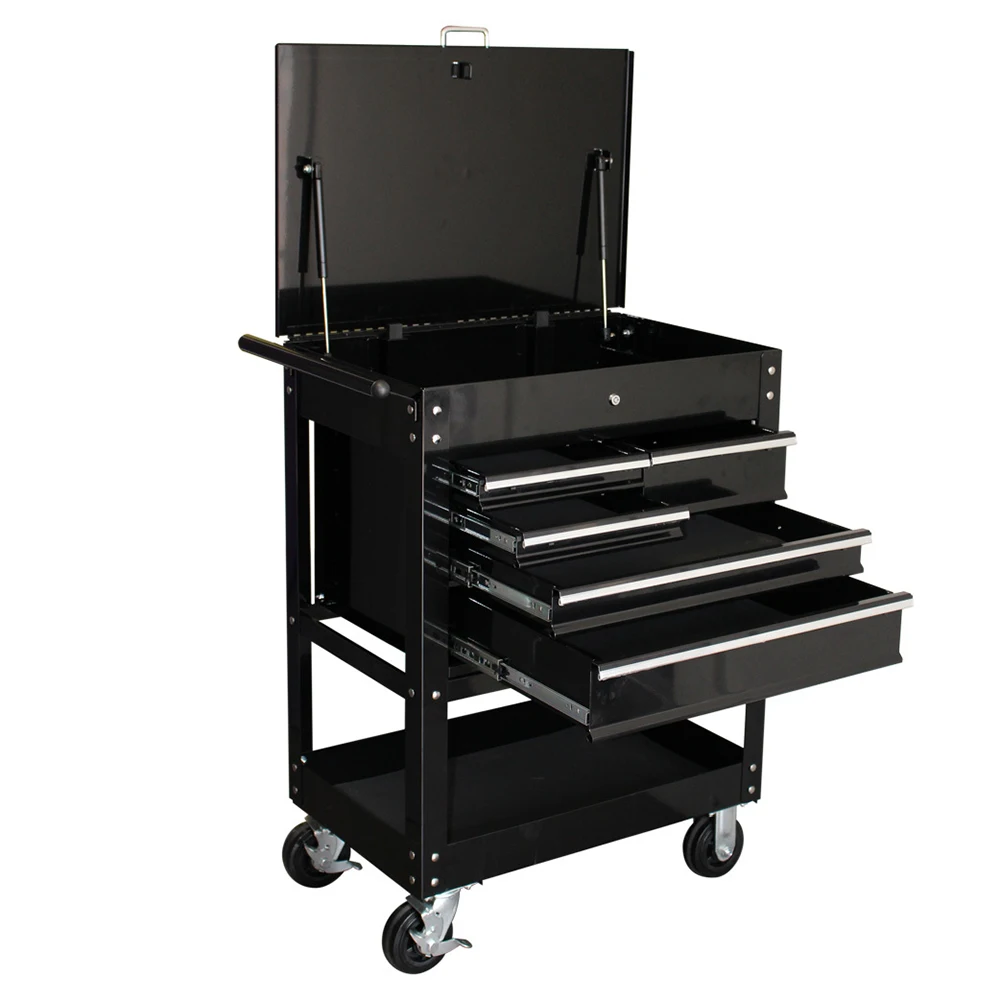 Best Seller 4 DRAWER MOBILE TROLLEY with  One Layer of Shelf with Handle for Workshop Factory Tool Organizer supplier