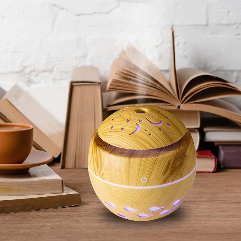 Factory Direct Sale 300ml air Humidifier Aroma Diffuser Essential Oil Ultrasonic Humidifiers Wood Grain LED Lights humidificador