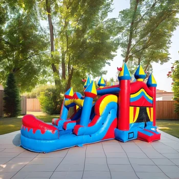 New Design Unicorn Children Outdoor Inflatable Kids Bounce Playhouse Jumping Castle With Water Pool Inflatable Castle