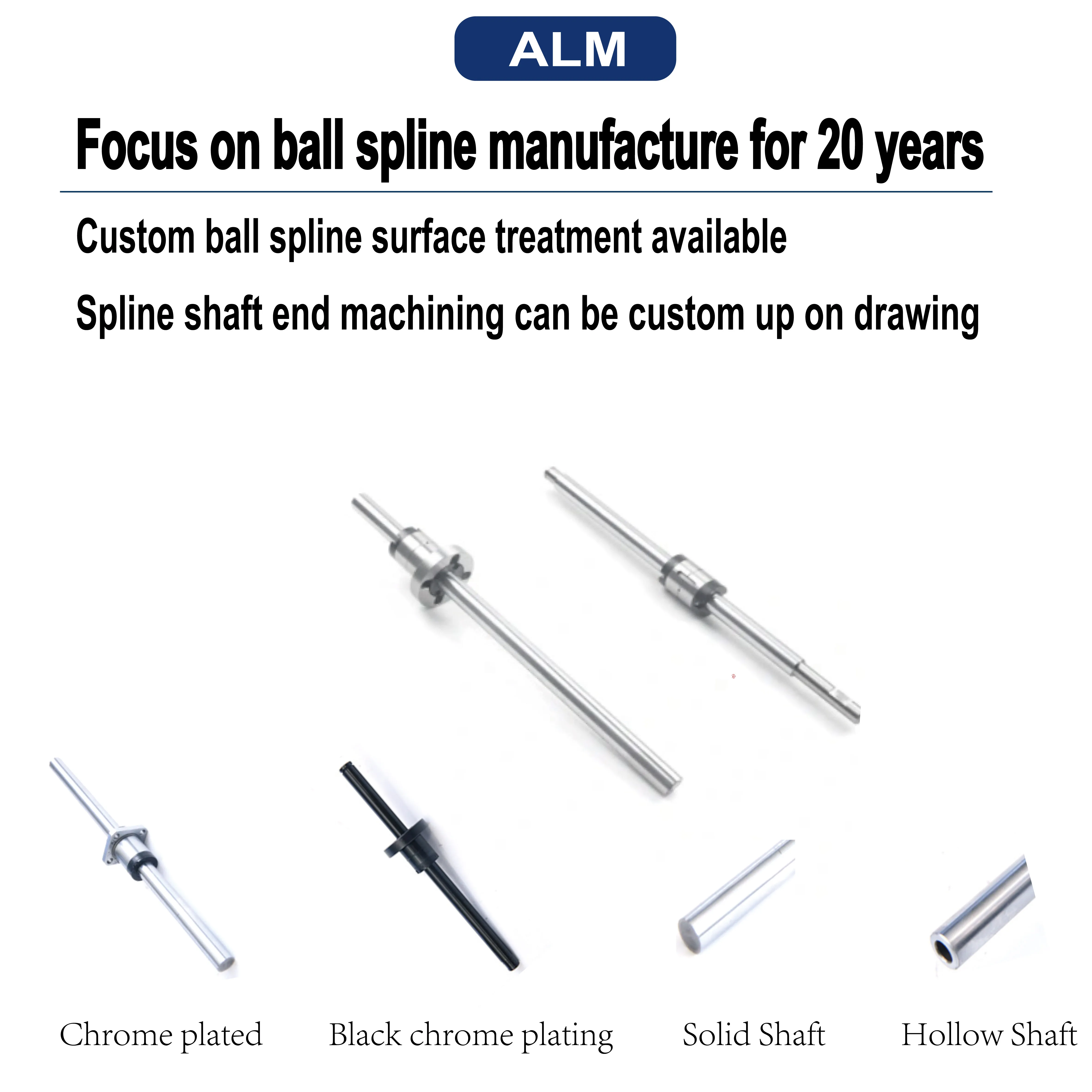 High Speed Spline Shaft Flange Type Cylindrical Type Ball Spline Block Type Rotary Hollow Solid