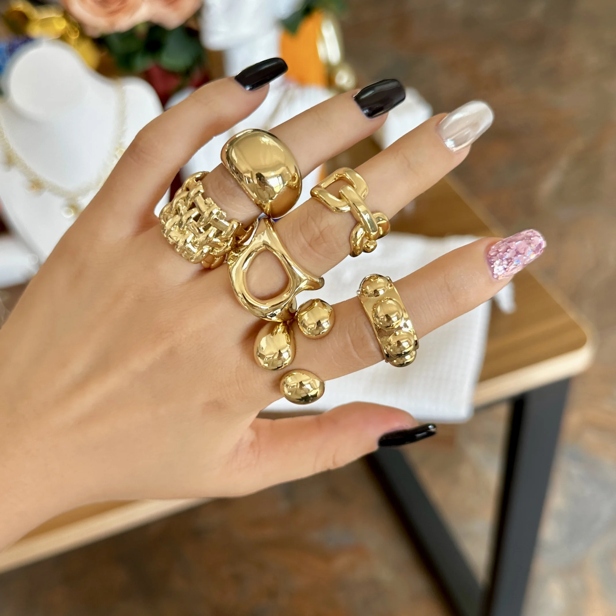 Chunky Rings Gold Rings For Women Set Wholesale Cheap Chunky