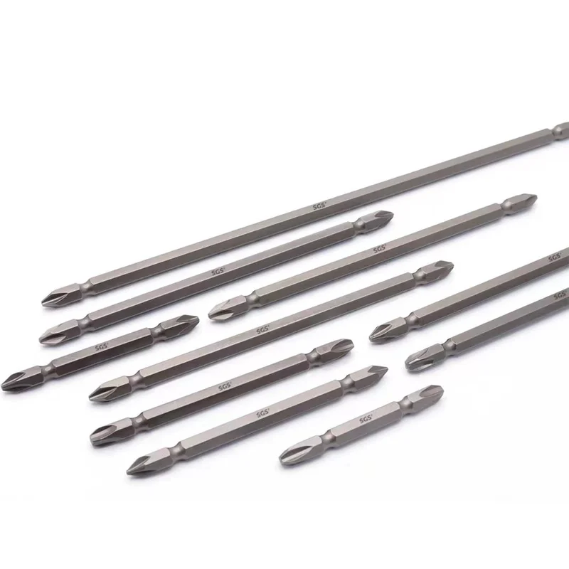 MOYOTEC Factory Direct 6.35mm Strong Magnetic S2 50mm-100mm Sandblasting Double Head Screwdriver Bit