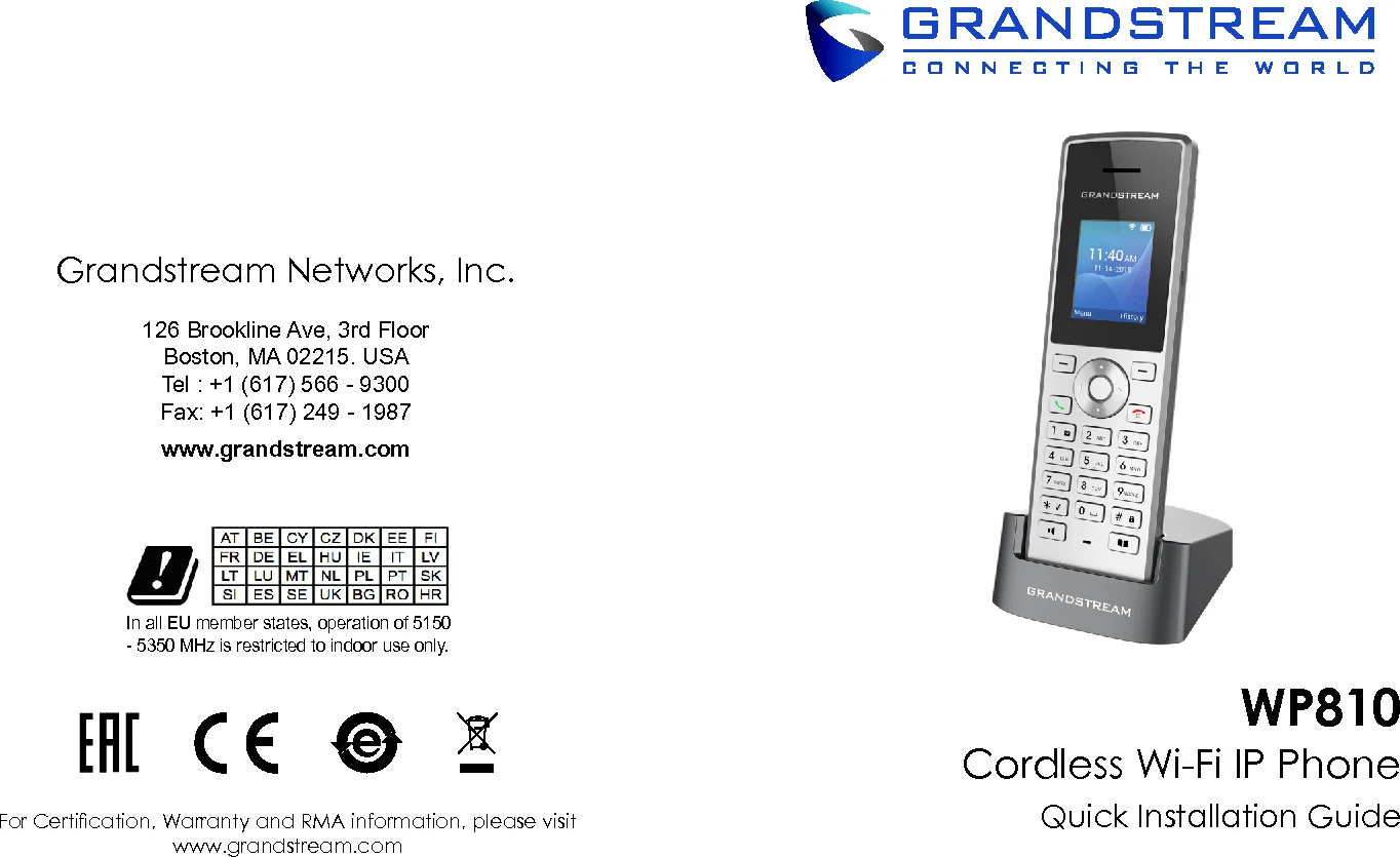 Source WP810 New Original Grandstream Cordless Wi-Fi IP Phone on  m.alibaba.com