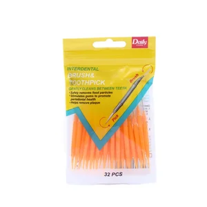 Daily Care Bendable Cepillo Dental Flossers Free Sample 0.5mm PP Handle High Strength Bristle Interdental Brushes for Adult