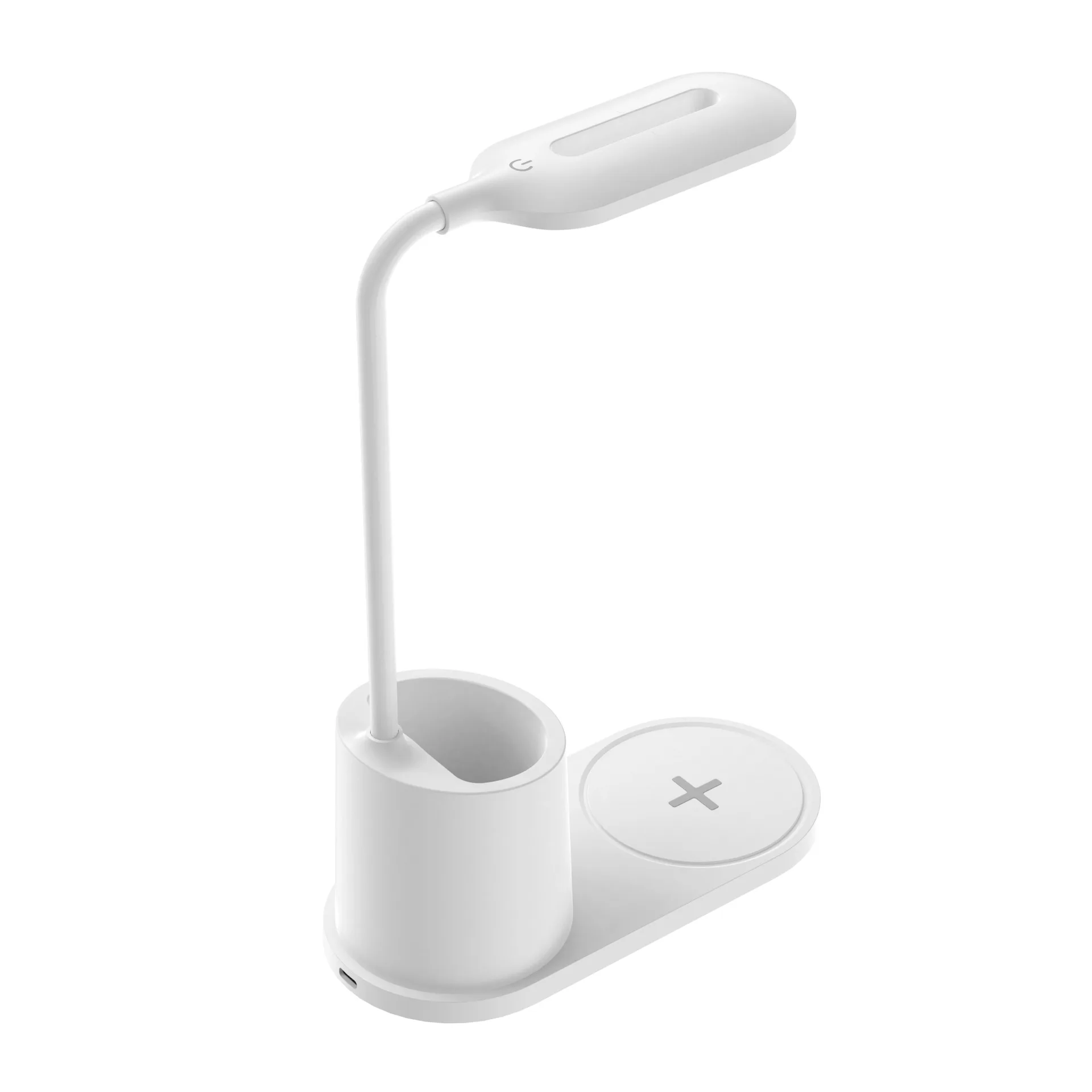 Trending Products 2025 New Arrivals HT-513 3in1 15W Wireless Charger with Led Lamp and Pen Holder Eye Protection Table Lamp