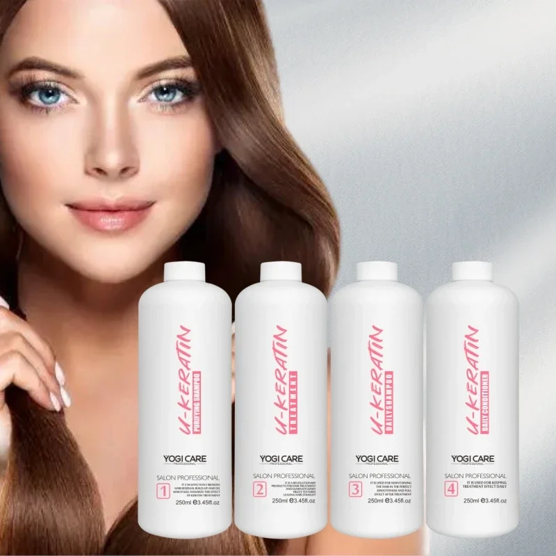 Professional Salon Brazilian Keratin Hair Care Straightening Cream Damage  Repaired Hair Care Set