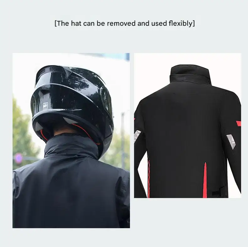 Modern Eco-Friendly Reflective Striped Motorcycle Raincoat Popular Waterproof Design for Outdoor Tours and Campers