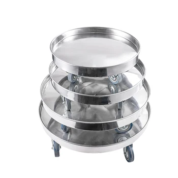 DaoSheng Factory Direct OEM Accept Contemporary Stainless Steel Round Stock Pot Mobile Cart