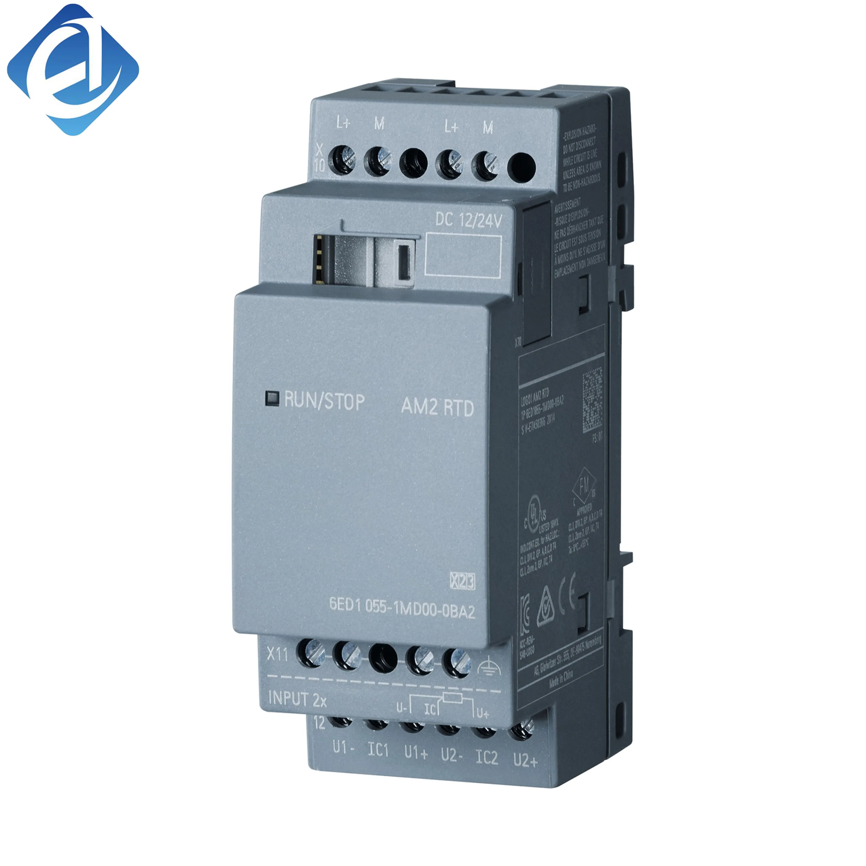 New Original 6ED1055-1MD00-0BA2 expansion module for Siemens LOGO! 8 series. Provides 4 analog inputs, supports 0–10V, 0–20mA, 4–20mA signals