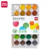 Boîte de mélange de peinture aquarelle solide Deli HS112-28 (28 couleurs)