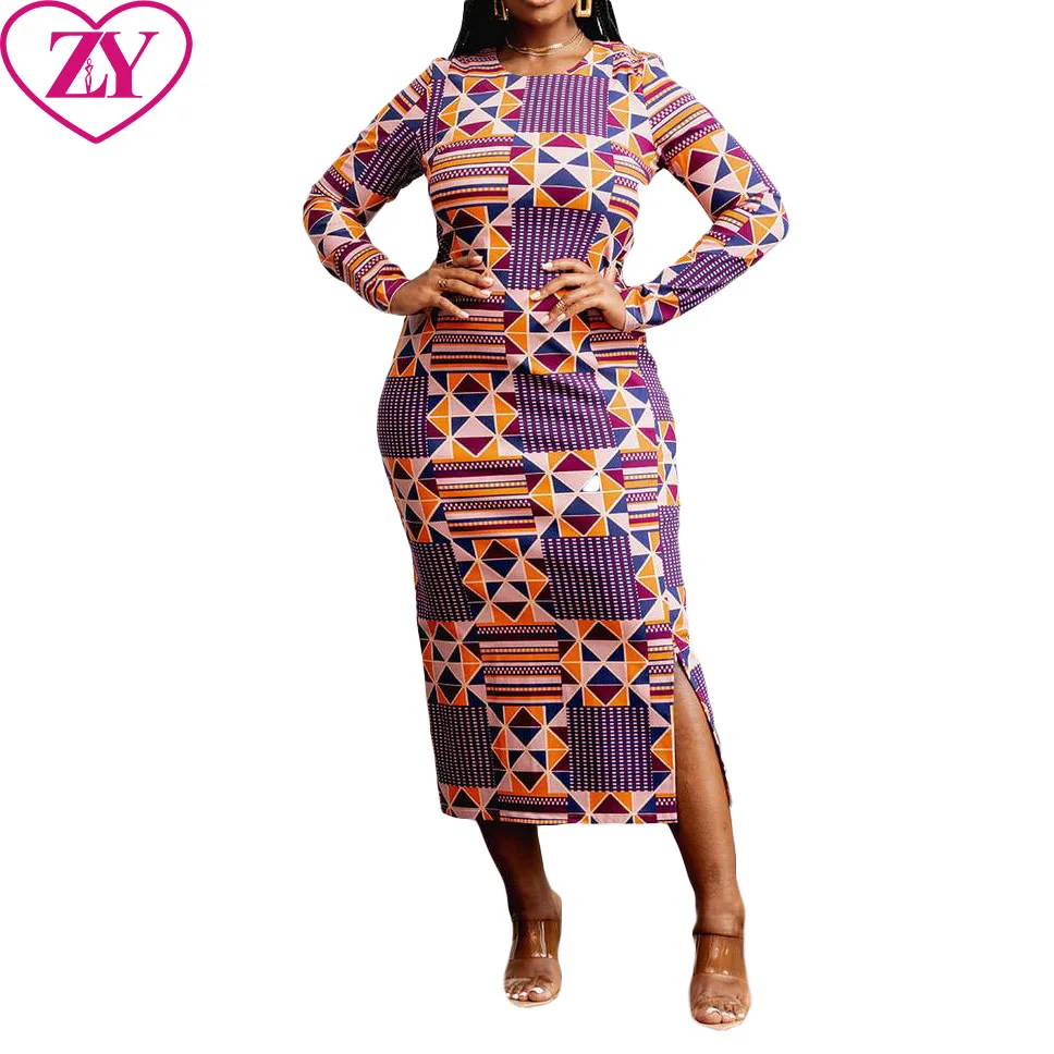 Europe and the United States Elegant African Kitenge Designs Long Maxi  Dress for Women