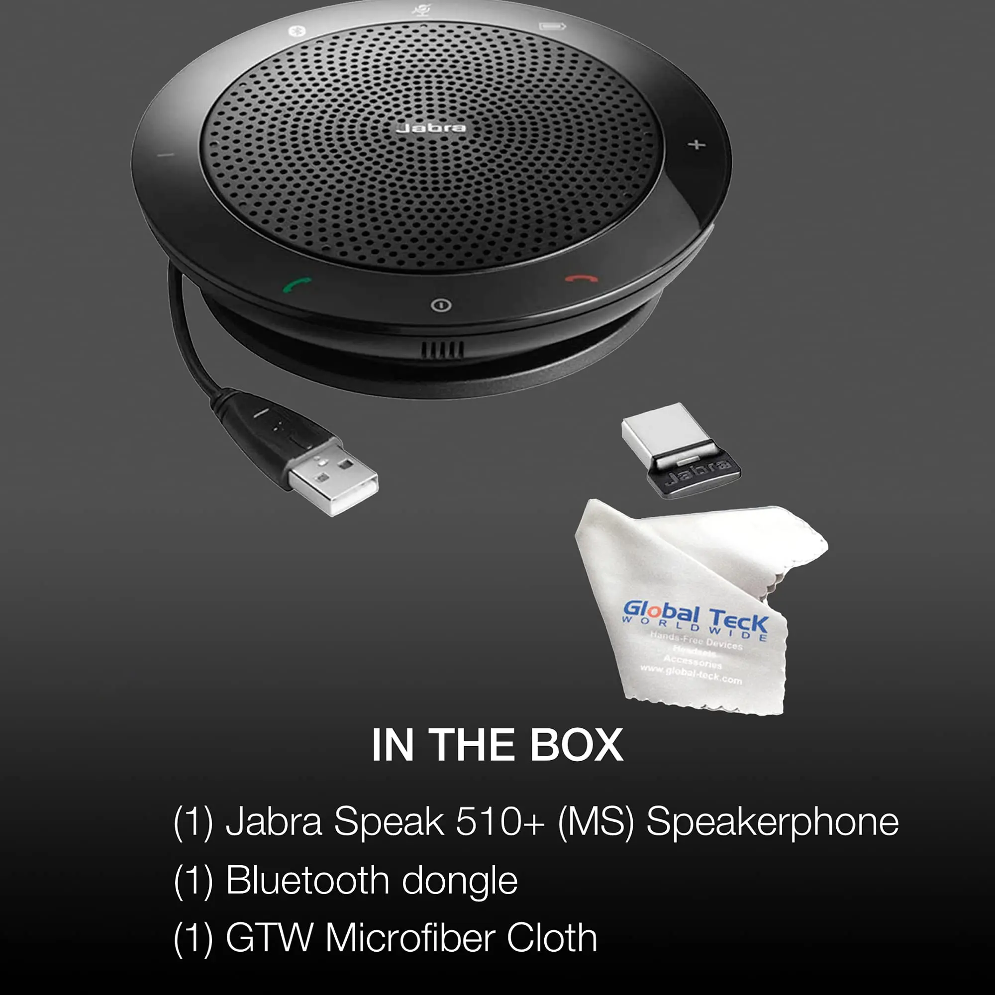 thumbnail interactive-video image 1 of Jabra SPEAK 510+ UC Portable Speakerphone – Wireless, USB & Bluetooth For Softphone & Mobile 1 of 6
