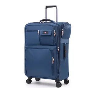 custom logo Trolley Case Neoprene Waterproof Carry-On Expandable 20-28inch Luggage with Lock for Men Women Business Travel