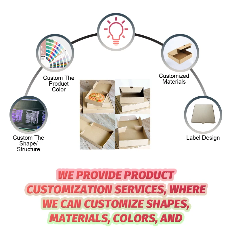 Ventilated Pizza Packaging Bulk Manufacturing Custom 35*35*4.5cm Cut Sizes Pizza Paper Box