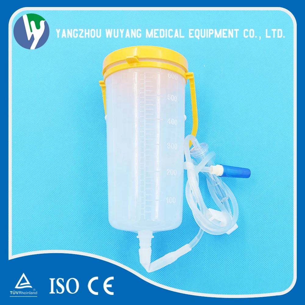Single Use Medical Enteral Feeding Gravity Bottle with Large 600ml Parenteral Nutrition Bottle Tube Set