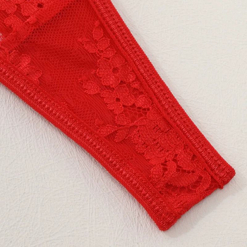 Mesh Stitching Lace Valentines Lingerie Sexy Underwear Set Japanese