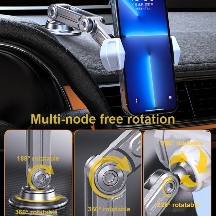Multifunctional Aluminum Alloy Rotatable Lift Mobile Phone Holder Holder Rearview 360 Rotating Car Phone Car Holder