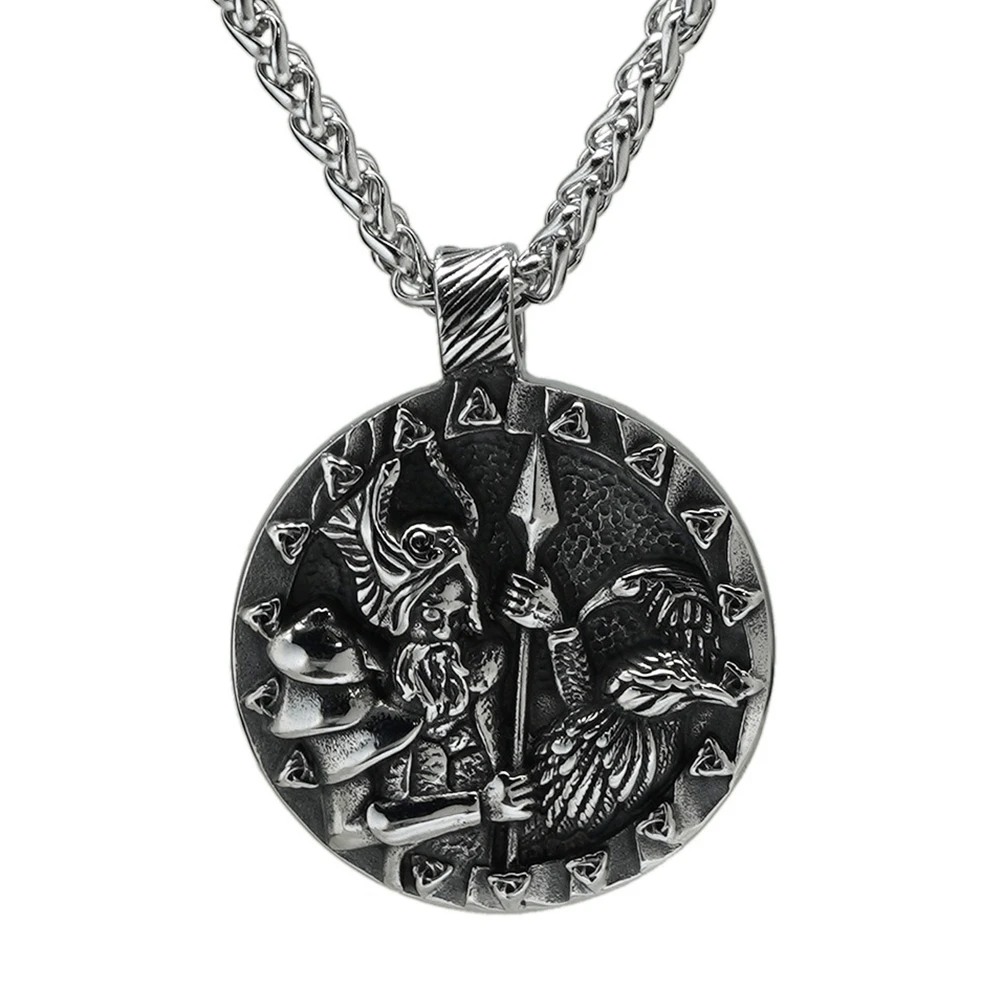 PikaLF Collana Uomo Con Ciondolo Corvo – Amuleto Norreno Odino – Gioiello Vikingo Retrò Con Rune