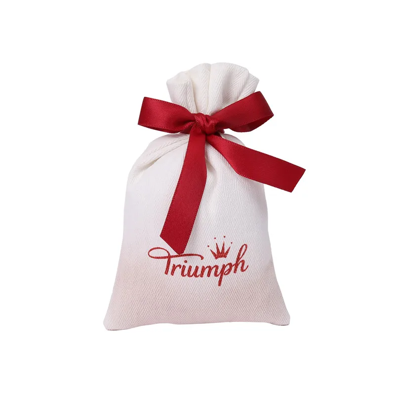 Customizable Design Ribbon Bow Style Fabric Small Bag Scented Linen Bag Cloth Scented Sachets
