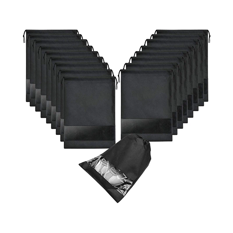 Water Resistant Nylon Drawstring Backpack String Dust Bag Custom Travel Shoe Packaging Bags