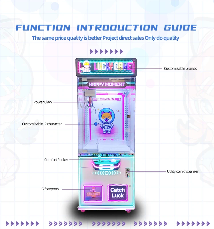 Hot Selling Commercial Arcade Claw Machine for Plush Toys Factory Direct Coin-Operated Prize Catcher Game with Customizable