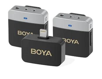 BOYA BY-M1V Best Facebook Live Stream Wireless Lapel Microphone ANC Active Noise Cancellation for Vlog Content Creators Podcast
