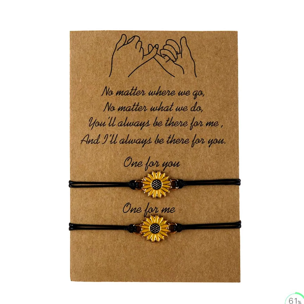 ❤ひまわりさま❤2025年Bracelet❤✨️ 2025 New Sunflower Hand Woven Adjustable Friendship Bracelet