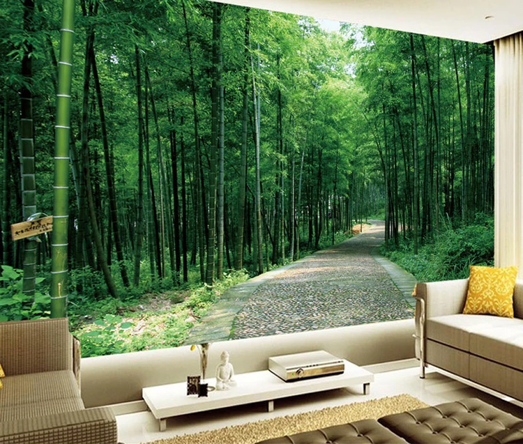 Modern 3D 3D Wallpaper Tunnel with Water and Bamboo for Spa and Living Room  Wallpaper Stick and Peel Wall Stickers Removable Wall Paper Mural for  Living Room Bedroom TV Background Wall -