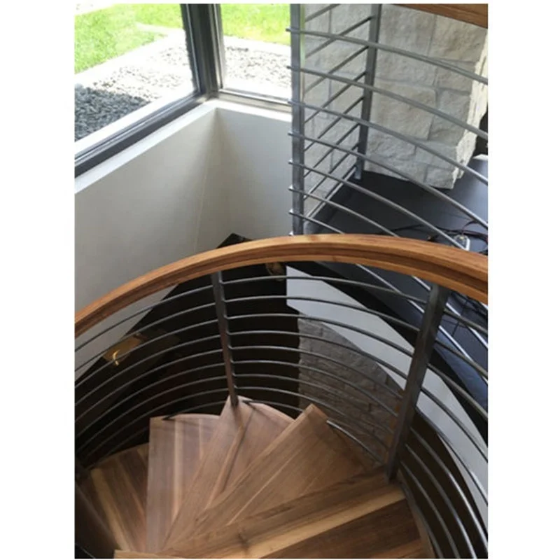 DAIYA Spiral Stair Dwg with Tempered Glass Railing