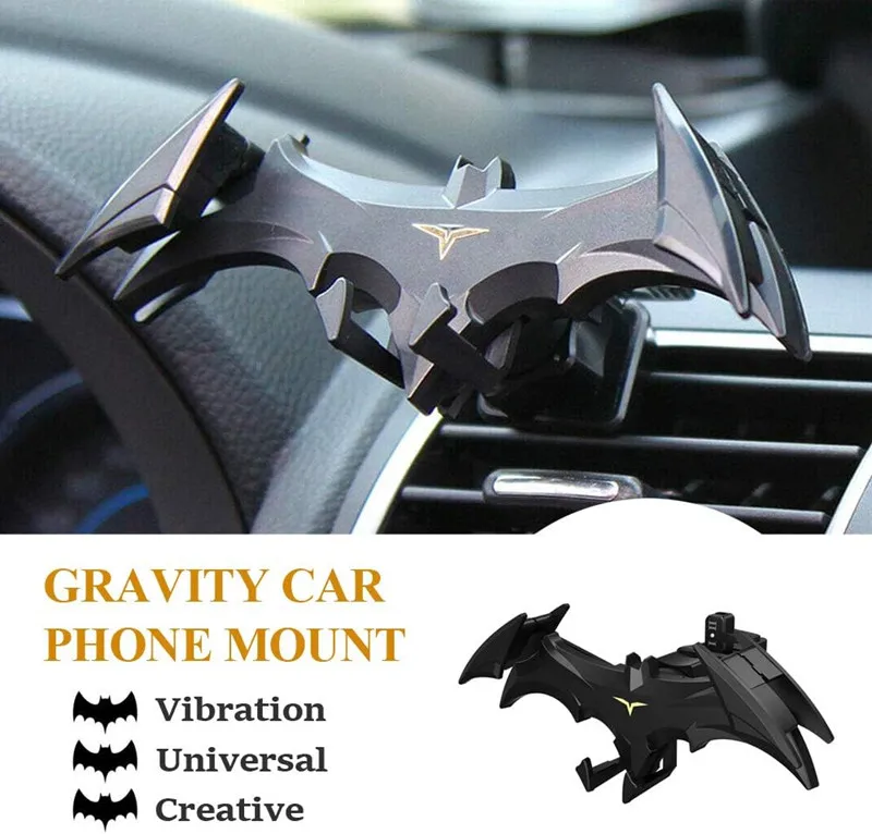 Car Vent Bat Mount Creative Bat Shape Car Phone Holder Mount Universal Gravity Automatic Locking Hands Free Phone Holder