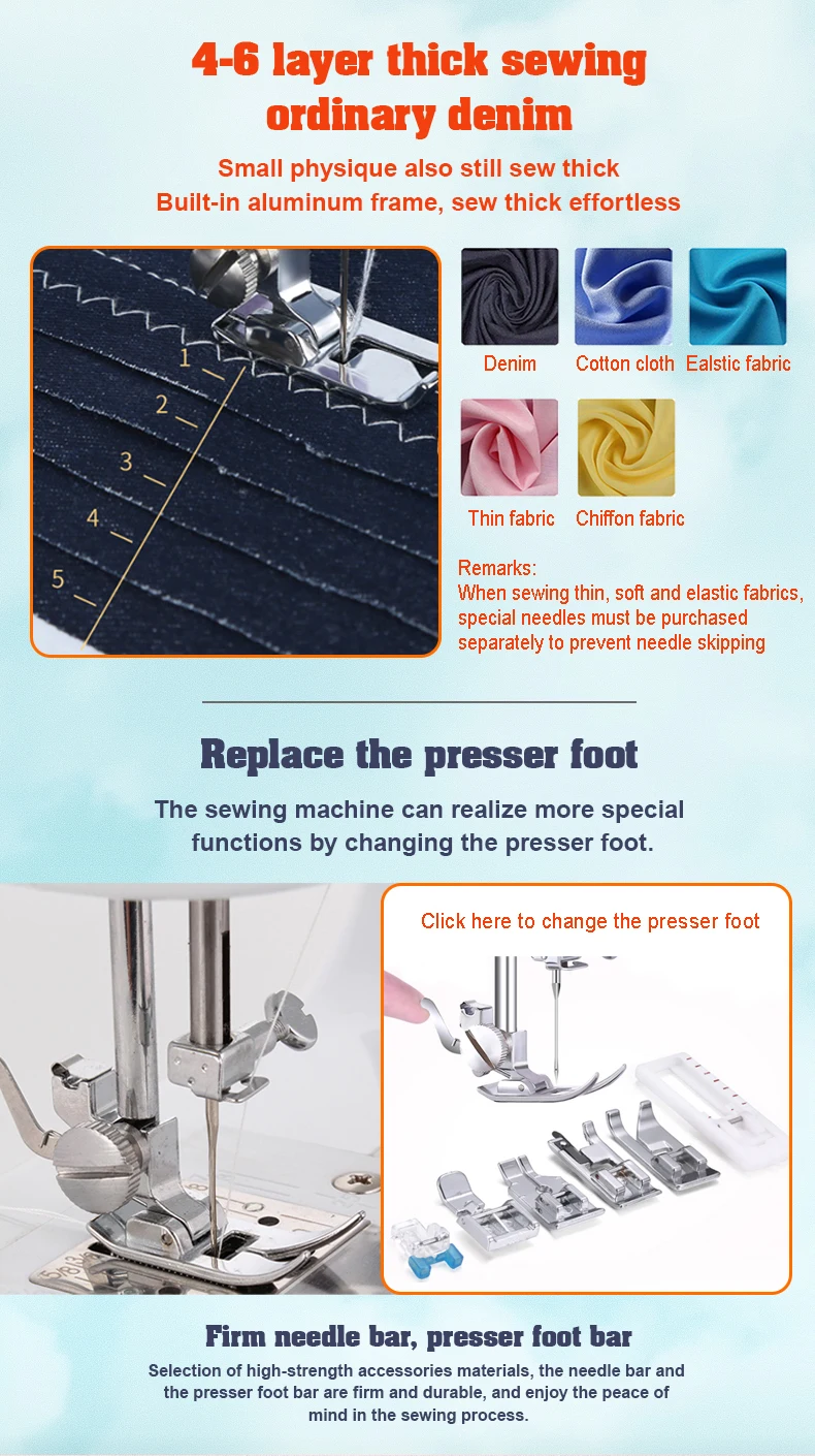 2022 Well Design Family Sewing For Cloths Double Needle Sewing Machine Factory Price Fhsm520