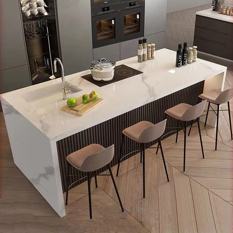 product ydstone light mobile dining table storage integrated kitchen cabinet sintered stone kitchen island counter top-14