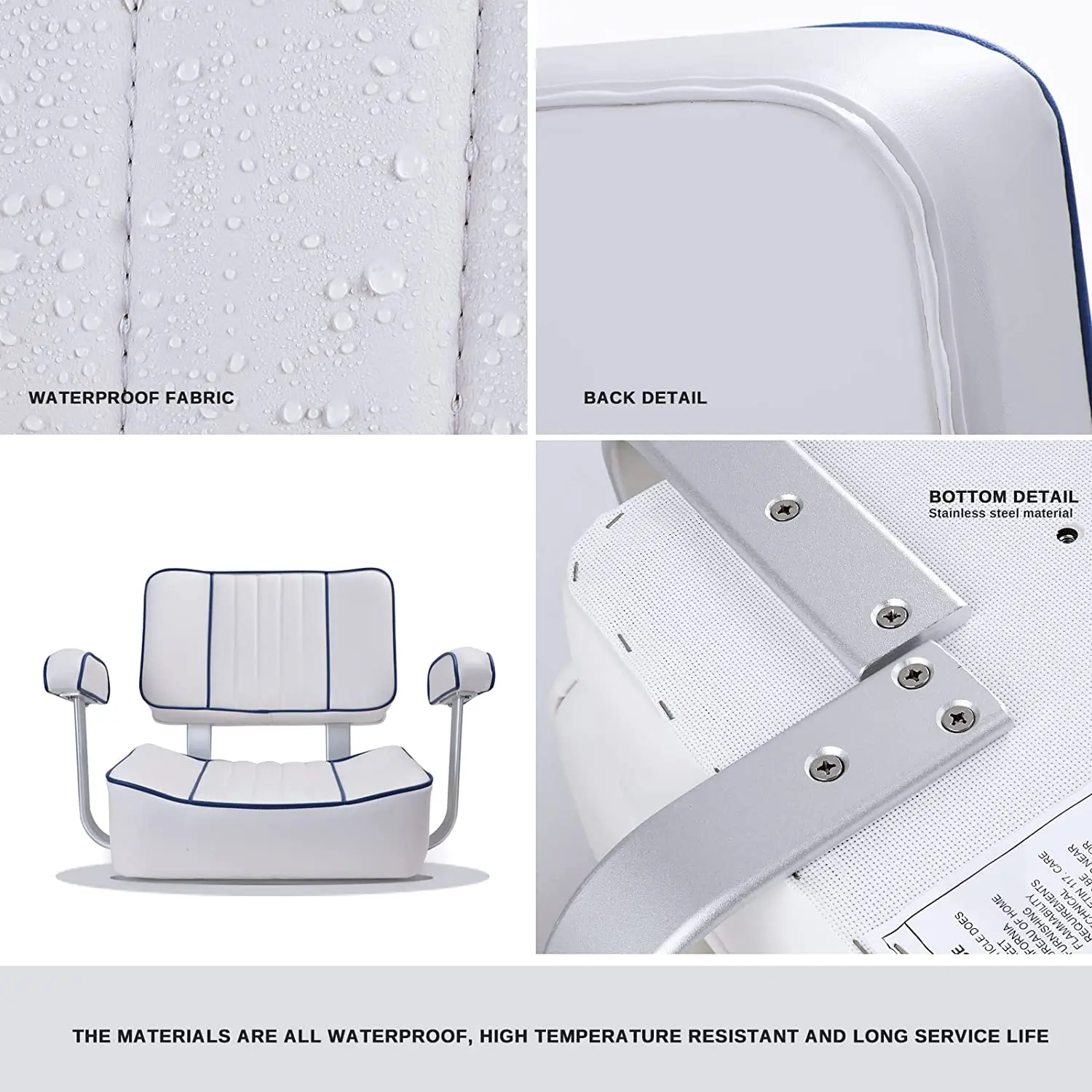 Bucket Frame Rests Deluxe Captains Bucket Boat Seat with Arm Rest - ISURE MARINE