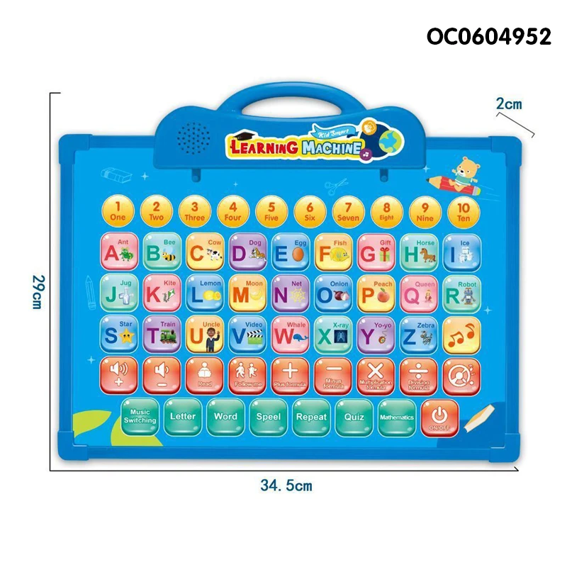 Kids Tablet Learning Pad Toddler Tablet with ABC Word Song Music Number Electronic Interactive Toy for Educational Preschool