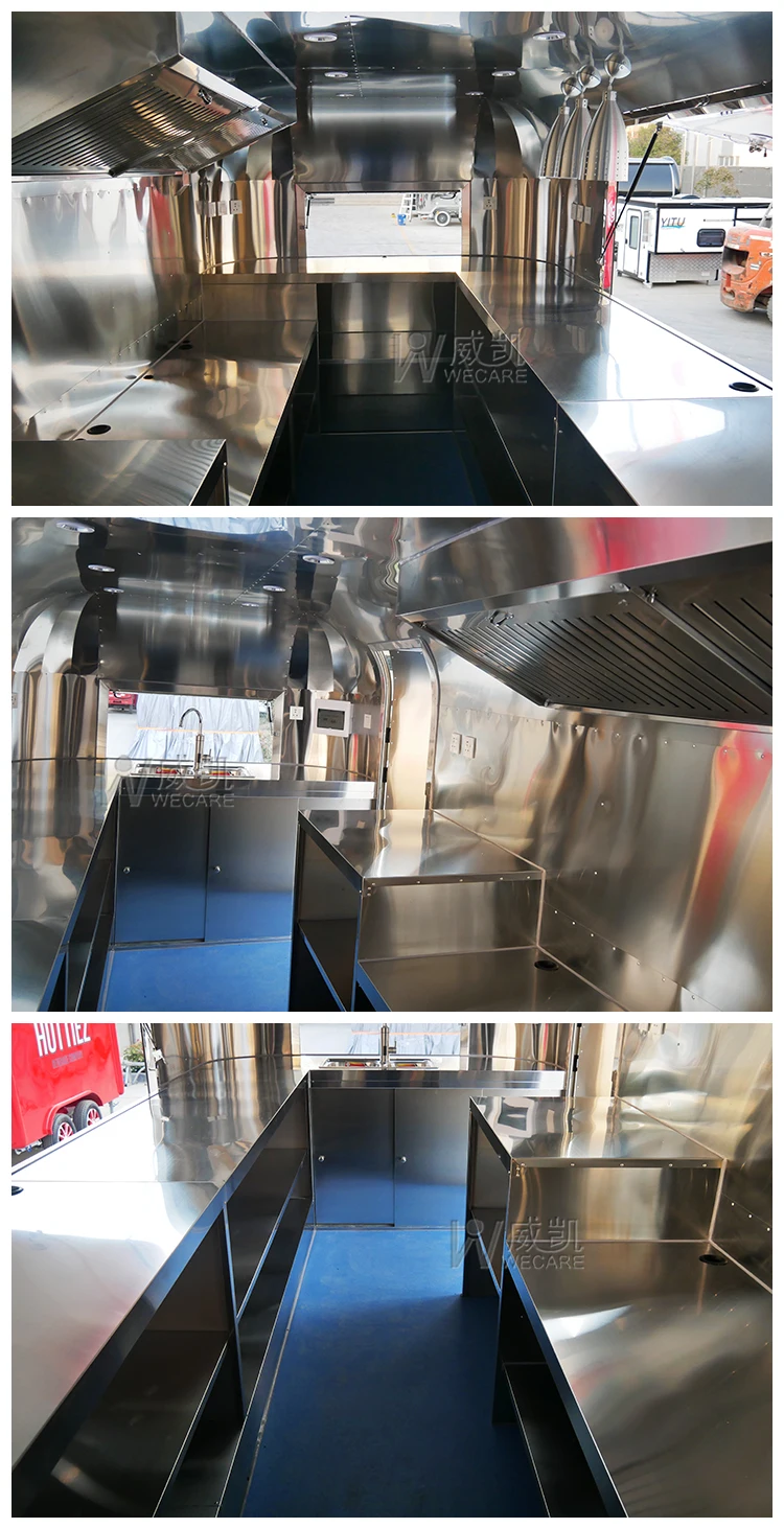 Wecare Airstream Mobile Coffee Ice Cream Food Trailers Fully Equipped ...