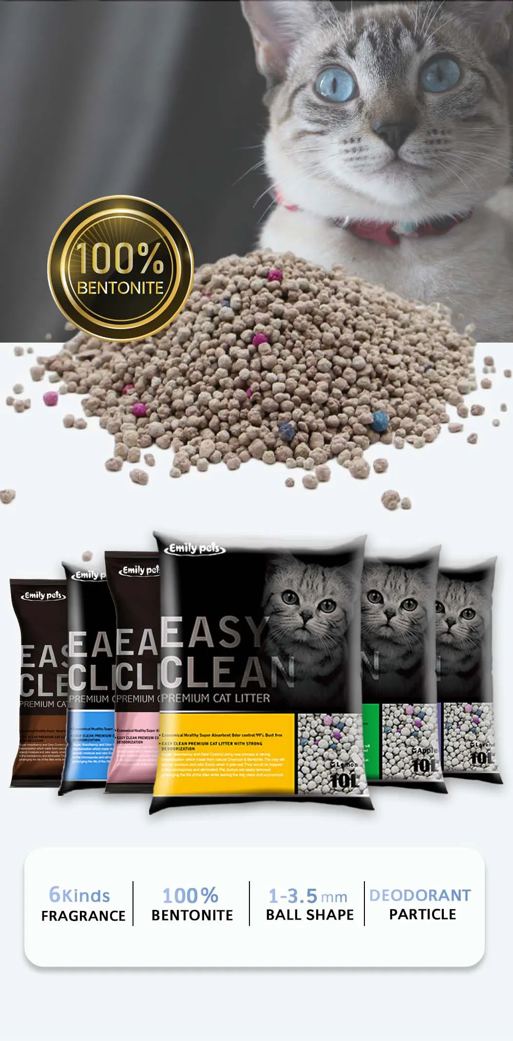 Emily Pets Arena Para Gatos Bentonite Cat Litter Easy Clean Clumping ...