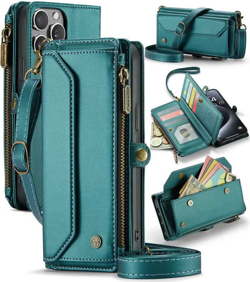 CaseMe for Iphones 15 Pro Max case PU Leather Wallet Cards Holder Pouch for iPhone 17 16 14 13 12 11 Pro Max 7 8 Plus Phone Case