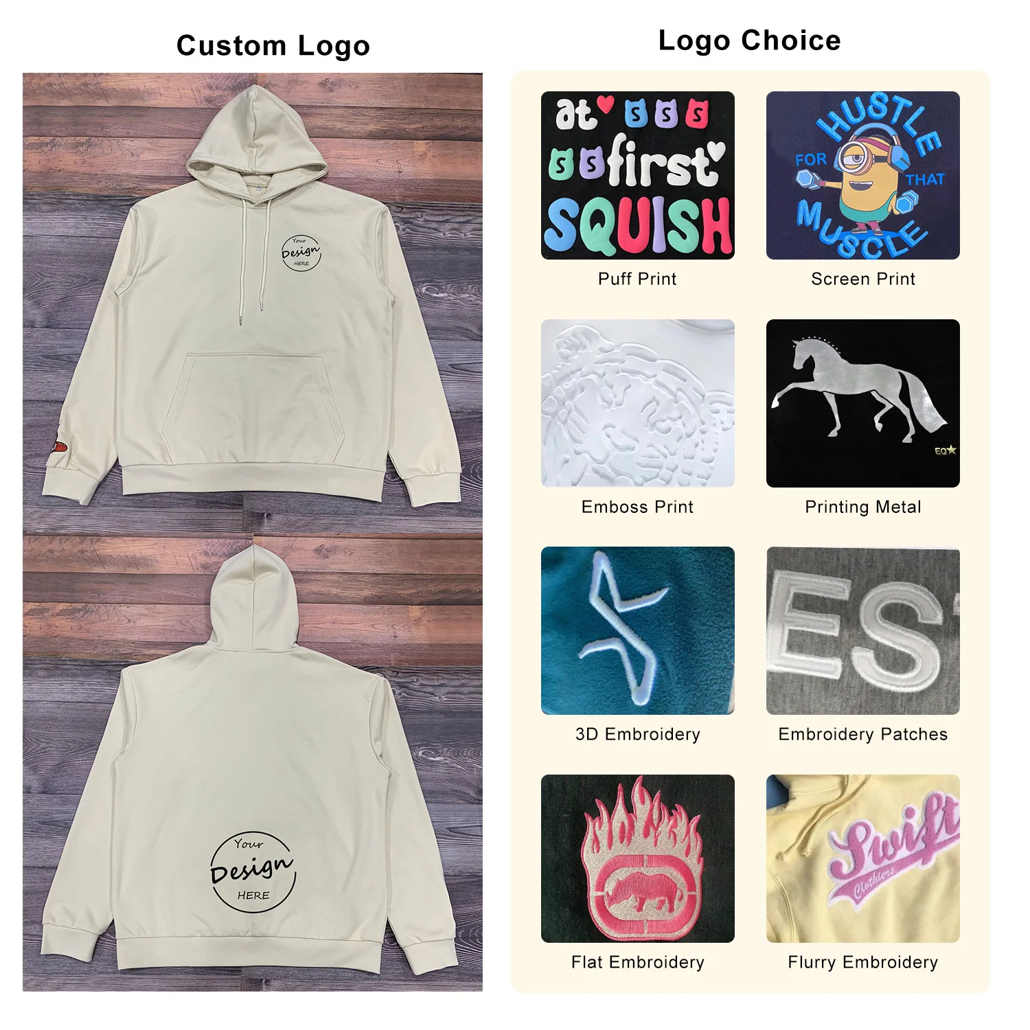 Latest Khaki Hoodie Street Wear Acid Washed Heavyweight French Terry Oversized Drop Shoulder Print Hoodies for Men