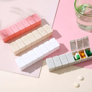 Braille Medicine Organizer Pink Large Pill Case Plastic Travel Pill Box Weekly Pill Organizer