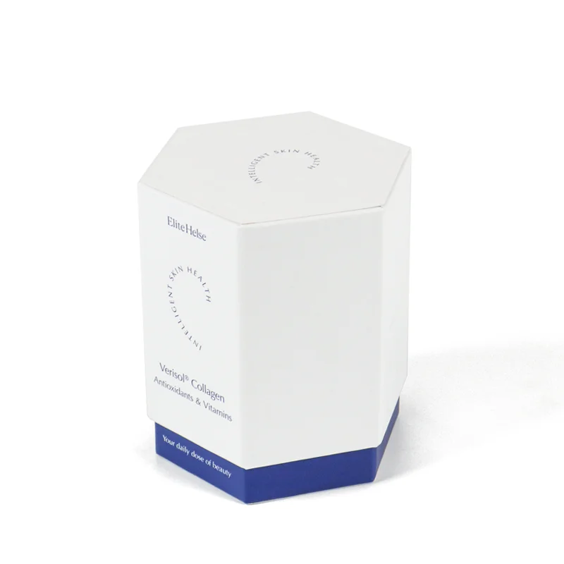 Eco-Friendly Biodegradable Hexagon Shape Paper Box Personalized Cajas for Health Care Products with Sponge Liner Matt Lamination