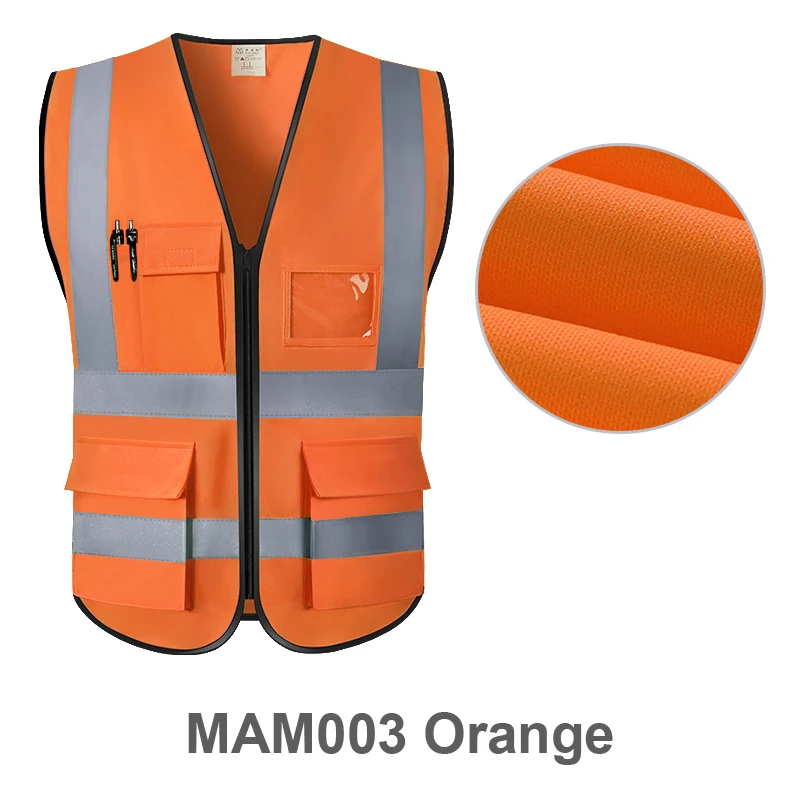 Gilet Réfléchissant De Sécurité WUTIANBAO – Haute Visibilité, Poches, Pour Travail été – Orange, Bleu, Jaune