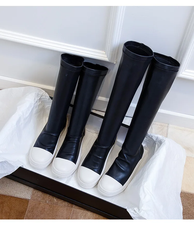 designer thigh high flat boots