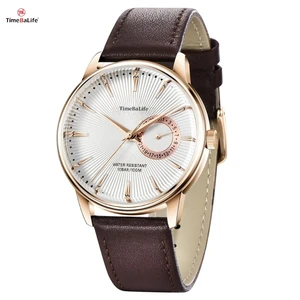 ODM Factory OEM Custom Logo Luxury Business Casual Watches Japanese VH65 Movement White Quartz Watch Men With Leather Strap