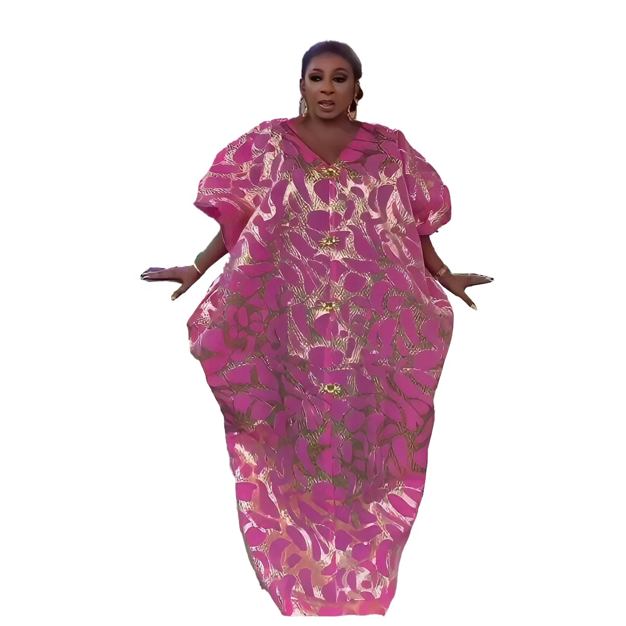 Minimalist Elegant Kaftan Luxury Traditional Dress African Jacquard Fabric  African Maxi Dress