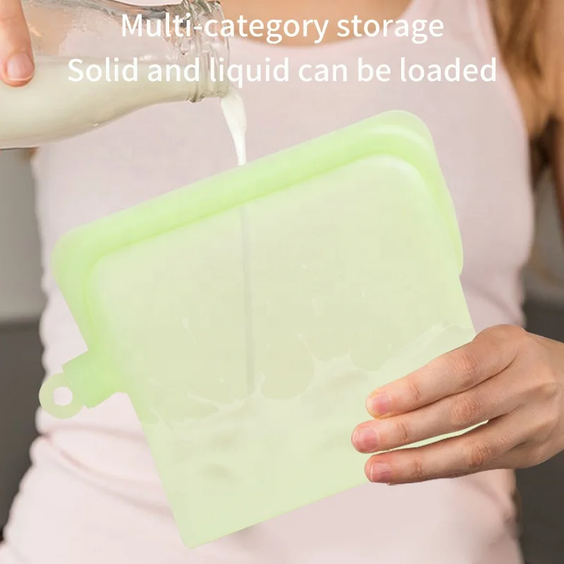 Многоразовый силиконовый герметичный пакет для хранения пищевых продуктов