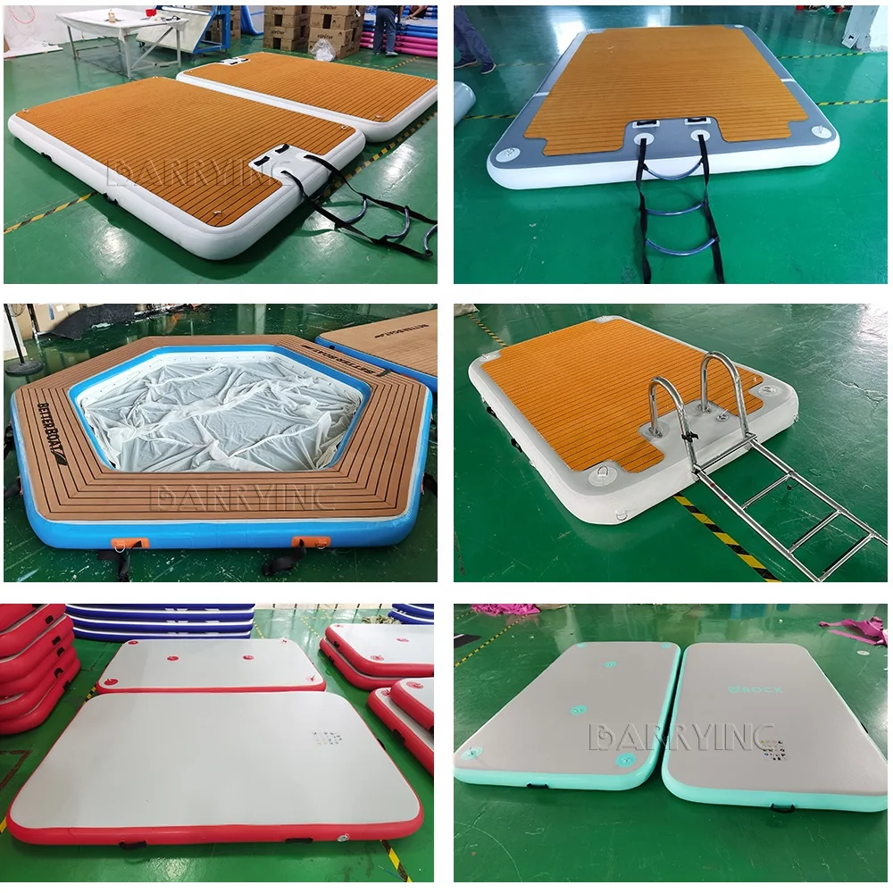 Custom Make Luxury Water Inflatables Activities Dock Inflatable Floating Pool Swim Inflatable Pontoon Raft for Jet Ski Boat