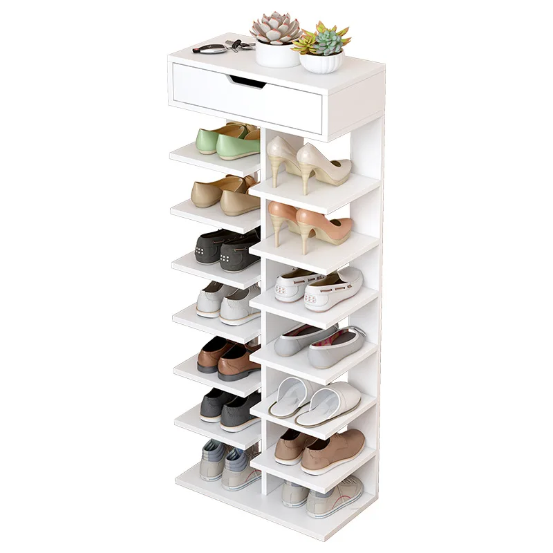 Wooden Detachable Shoe Storage Rack with Drawer Space Saving Design