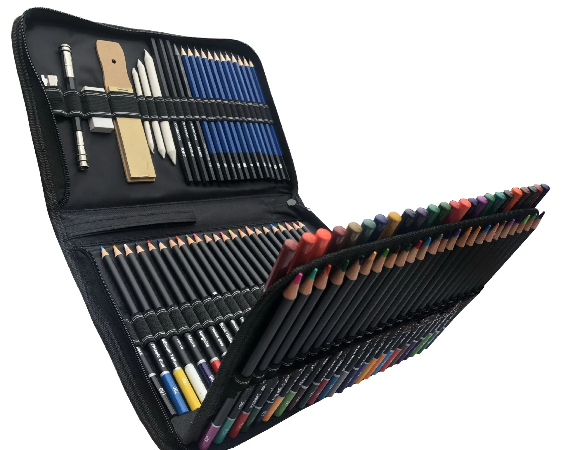 Professional Premium Colored Drawing Pencil Set With Soluble Pencils And Canvas Bag For Adults Artists & Beginners_voghion.com