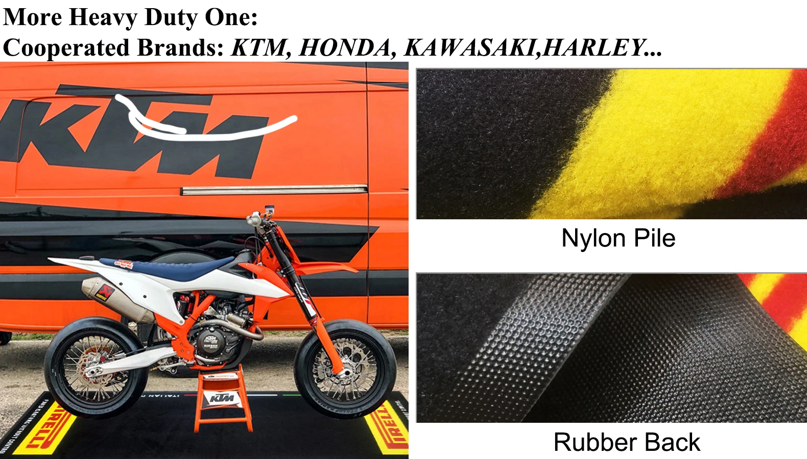 Decorative Brand Display Oil And Water Resistant Pit Mats Motorcycle