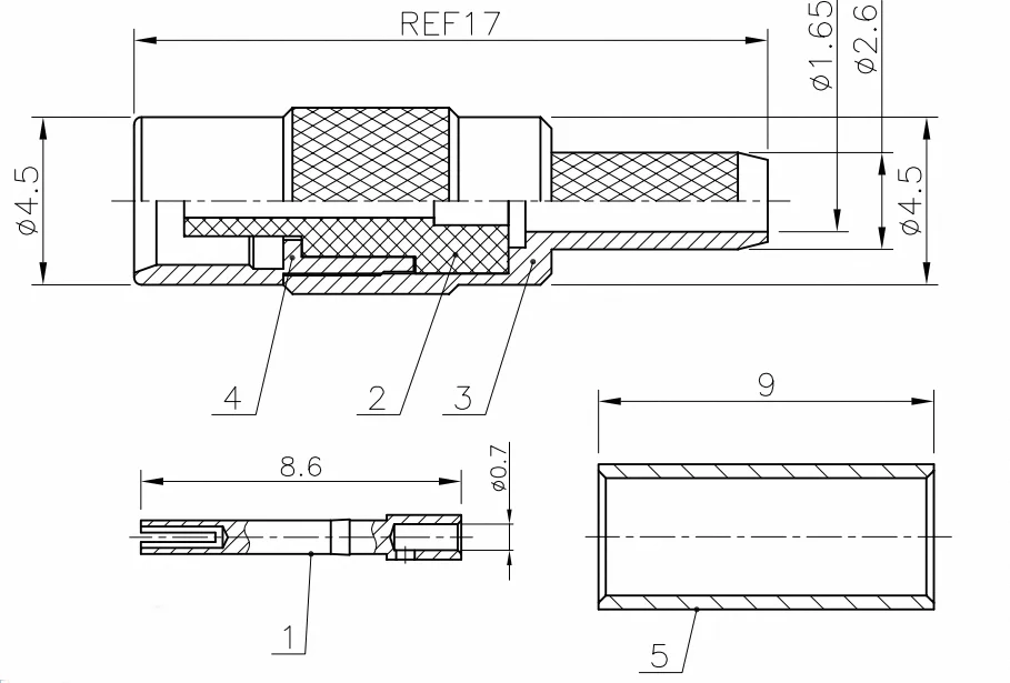 product mcx c k15 gold plated coaxial connector mcx female connector for rg316 rg174-3